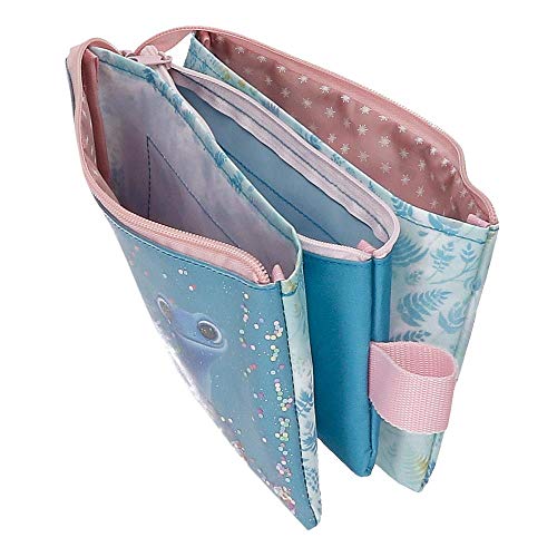 Frozen Estuche Find Your Strenght Tres Compartimentos, 22x12x5 cm, Azul