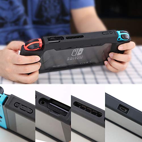 Funda Compatible con Nintendo Switch,HEYSTOP TPU PC Carcasa de Protección con Protector de Pantalla para Nintendo Switch, Anti-Choques/Arañazo (Verde)