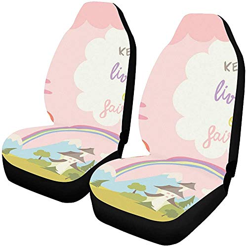 Fundas para asientos de coche Asientos delanteros 2 piezas Unicrons mágico lindo y Castle Vector Protector de asiento de vehículo Fundas para alfombrillas de coche e, Coches,