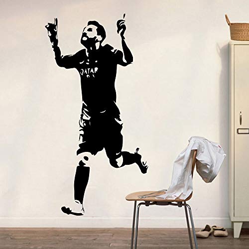 Fútbol Lionel Messi 10 Deportes Etiqueta de la pared Habitación para niños Habitación infantil Barcelona Fútbol Hombre Agujero Calcomanía de pared Dormitorio Decoración de vinilo Jugador estrella 8