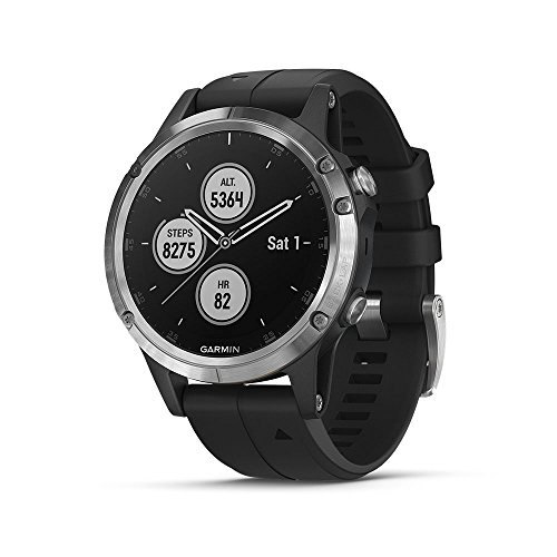 Garmin Fenix 5 Plus - Reloj GPS multideporte, Plata con correa negra