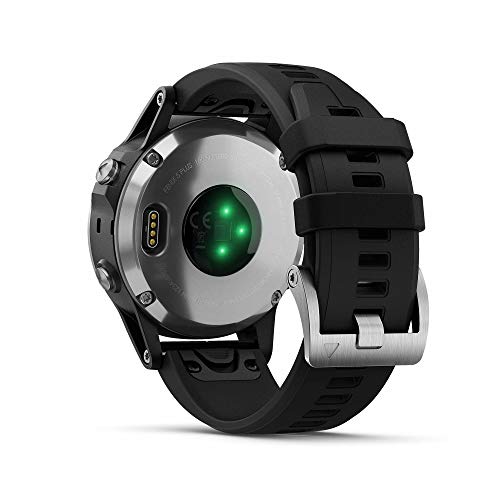 Garmin Fenix 5 Plus - Reloj GPS multideporte, Plata con correa negra