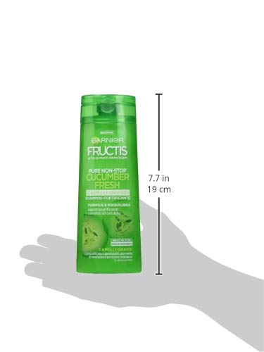 Garnier Fructis – Champú fortificante para cabellos grasos – Purifica y equilibra el cuero capielto – 250 ml – [Paquete de 4]