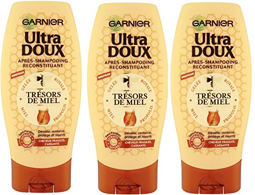 Garnier - Ultra Soft Tesoros de miel - acondicionador del pelo quebradizo - juego de 3