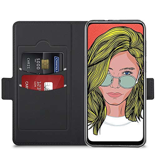 GEEMAI Diseño para Huawei P Smart Z/Honor 9X Funda, Protectora PU Funda Multi-ángulo a Prueba de Golpes y Polvo a Prueba de Silicona con Soporte Plegable Apto para Huawei P Smart Z/Honor 9X. (Negro)