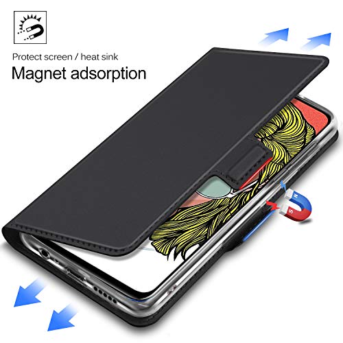 GEEMAI Diseño para Huawei P Smart Z/Honor 9X Funda, Protectora PU Funda Multi-ángulo a Prueba de Golpes y Polvo a Prueba de Silicona con Soporte Plegable Apto para Huawei P Smart Z/Honor 9X. (Negro)