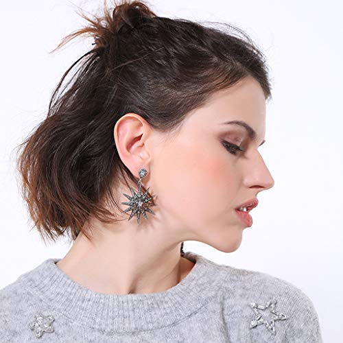 Generic Brands Asymmetriryal ar Luna Sun Drop Pendientes Ud Aretes de aro, pendientes de aro para las orejas, pendientes de aro para mujer