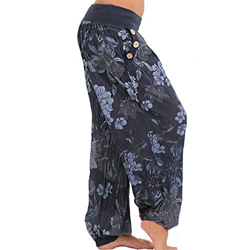 Generice Pantalones de pierna ancha impresos sueltos para mujer