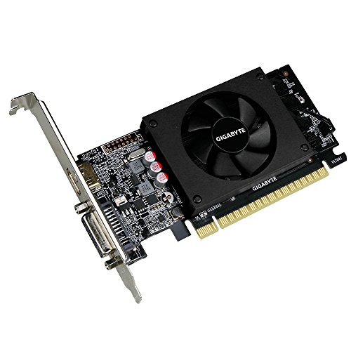 Gigabyte GV-N710D5-2GL GeForce GT 710 2GB GDDR5 - Tarjeta gráfica (GeForce GT 710, 2 GB, GDDR5, 64 bit, 4096 x 2160 Pixeles, PCI Express x8 2.0)