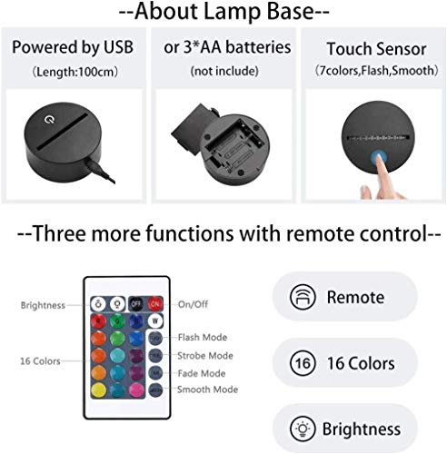 giyiohok Luz nocturna 3D Barcelona Messi Team Illusion Lámpara de mesa LED 7 colores Touch Control remoto Color Mood Lámpara USB Hogar Dormitorio Lámpara de noche