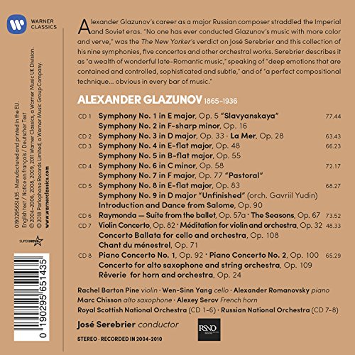 Glazunov: Complete Symphonies & Concertos