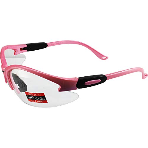 Global Vision puma rosado mujeres gafas de seguridad, lentes claros