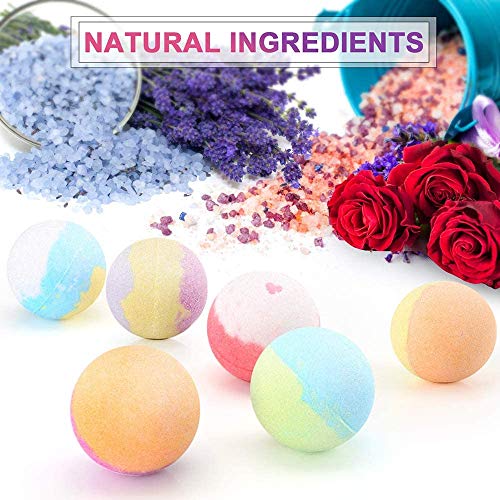 Gomyhom 16 Bombas de Baño, Sales de Baño con Aceites Esenciales Naturales, Set de Regalo de Bomba de Baño Hecho a Mano, Regalos Navidad, San Valentín, Cumpleaños para Madre, Niños, Novia, Amigas