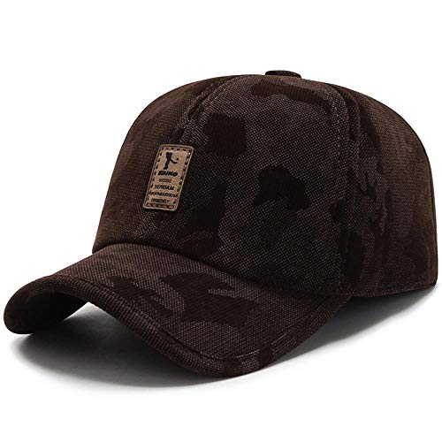 Gorra de Beisbol Cap Snapback Gorras Gorra De Béisbol Wild Color Sólido Orejeras De Hombre Plus Velvet Thick Warm Hat Marrón