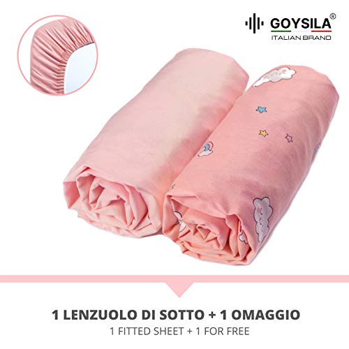 GOYSILA Sabanas Next2Me Chicco 4Piezas 100% Algodon Certificado Oeko-Tex Colchón 50x83cm 2 Sabana Bajera 1 Sabana Encimera 1 Funda de Almohada.Compatible Cuna Next to Me Lullago Kinderkraft Next 2 me