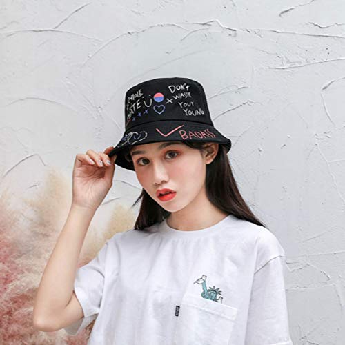 Graffiti Lover Bucket Hat para Mujer Primavera Verano Algodón Sombrero para El Sol Playa Al Aire Libre Pesca Gorra Femenina Sombrero De ala Ancha Pescadores Sombrero Paraenvío Gratis