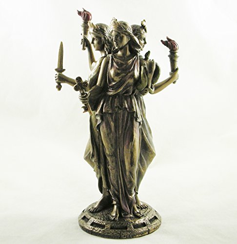 Greek Goddess Hekate Goddess of Magic Triple Figurine Bronzed Hecate Statue Ornament by NEM