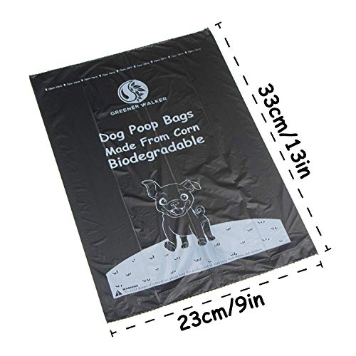 Greener Walker Bolsas para Excrementos de Perro,540 Unidades,Extra Grueso,Fuerte y 100% a Prueba de Fugas Biodegradable Bolsas para Caca de Perro(Negro)