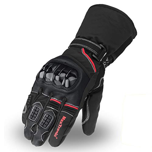 Guantes de moto invierno, guantes de Scooter cálidos Thinsulate 3M Pantalla táctil impermeable a prueba de viento para hombres Mujeres Guantes de moto Guantes resistentes al desgaste de motocicletas