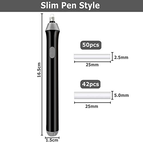 GuDoQi Automático Borrador, Borrador Eléctrico, Portátil Borrador para artistas con 92 Piezas Reemplazable de Borrador para Dibujar Lápices, Aprender, Oficina, Arquitectura Artes
