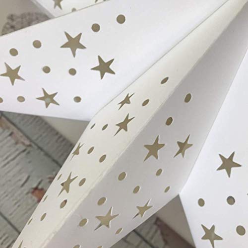 GYC Linterna de Estrella de Papel de Navidad, Pantalla de luz led, Linterna Colgante para Boda, Fiesta de cumpleaños, decoración del hogar, 45 cm