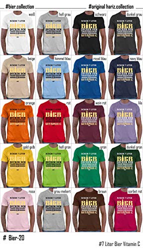 Hariz – Camiseta para hombre, 7 litros, cerveza, vitamina C, cerveza, para hombre, incluye tarjetas de regalo Negro XS