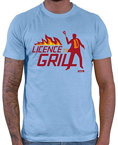 Hariz Licence to Grill Grillen Sprüche Plus Geschenkkarten azul cielo XL