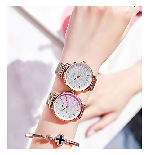 Hasayo Análogo de Cuarzo del Reloj Vestido de Las Muchachas del Reloj for Mujer Relojes Mujer Moda Mujer Movimiento de Mujeres Correa de Acero-Macarons (Color : B)