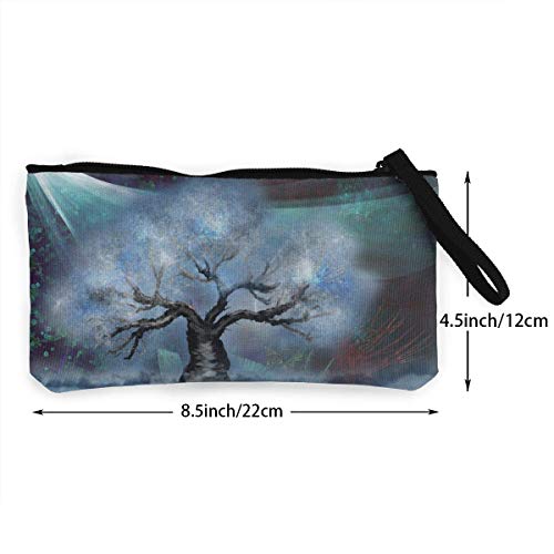 Hdadwy Vigas de árbol y Estrellas en Efectos Especiales Monedero Bolsa de Maquillaje Bolsa con Cremallera Bolsa de cosméticos de Viaje para Mujer Niña Personalizada