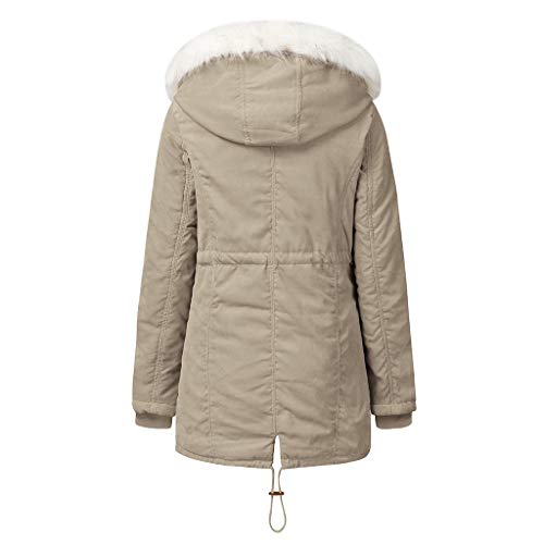 Hebilla de Cuerno de Manga Larga con Capucha Casual de Moda para Mujer con Chaqueta de Bolsillo Abrigos Chaqueta de Invierno para Mujer de Moda Abrigo con Capucha Abrigo Largo de Manga Larga