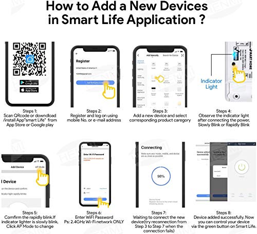 HENMI 10 A Interruptor WiFi DIY Módulo de Interruptor mando a distancia inalámbrico para control remoto de Smart Home Compatible con Alexa Google Home para iOS Android AC 90 – 250 V)