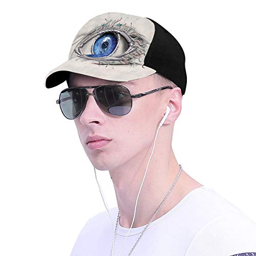 Hip Hop Sun Hat Baseball Cap,Futuristic Style A Mechanic Sight In Direct Eye Contact Science and Engineering,For Men&Women