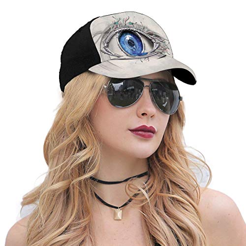 Hip Hop Sun Hat Baseball Cap,Futuristic Style A Mechanic Sight In Direct Eye Contact Science and Engineering,For Men&Women