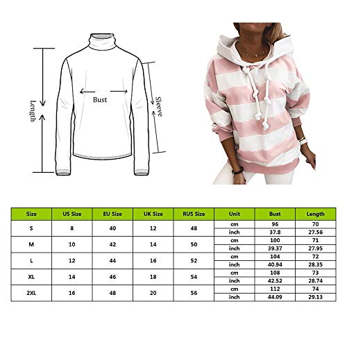 Hoodie Suéter Sudaderas con Capucha para Mujer, Sudadera con Capucha A Rayas De Manga Larga, Jerseys De Moda, Ropa De Calle Femenina, Sudadera con Capucha De Hip Hop, Sudadera