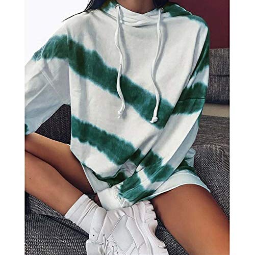 Hoodie Suéter Sudaderas con Capucha para Mujer Sudaderas con Capucha De Manga Larga con Teñido Anudado Jerseys Sueltos Casuales para Niñas Tops con Capucha Ropa De Calle Sudad