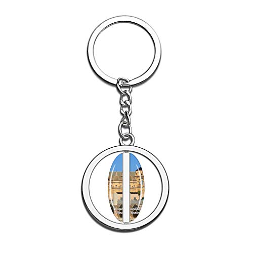 Hqiyaols Keychain España Puente Romano Córdoba Cristal Girar Acero Inoxidable Llavero Viajes Ciudad Recuerdo Llavero