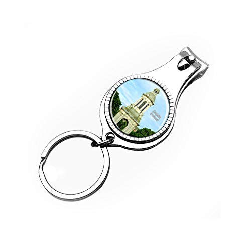 Hqiyaols Keychain Irlanda Trinity College Dublín Cortaúñas Abridor de Botellas Lima de uñas Llavero Cristal Acero Inoxidable Multifuncional Recuerdo Regalo