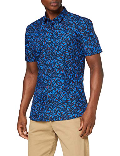 HUGO Empson-w Camisa, Azul (Bright Blue 431), Medium para Hombre