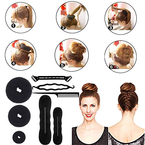 HyAdierTech Accesorios de Peinado, Herramientas Accesorios Hacedor Braid Cabello Trenzado Peinado Clip Herramientas para Diseño de Espuma para Niñas Mujeres con pelo DIY