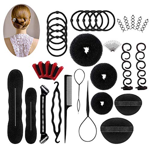 HyAdierTech Accesorios de Peinado, Herramientas Accesorios Hacedor Braid Cabello Trenzado Peinado Clip Herramientas para Diseño de Espuma para Niñas Mujeres con pelo DIY