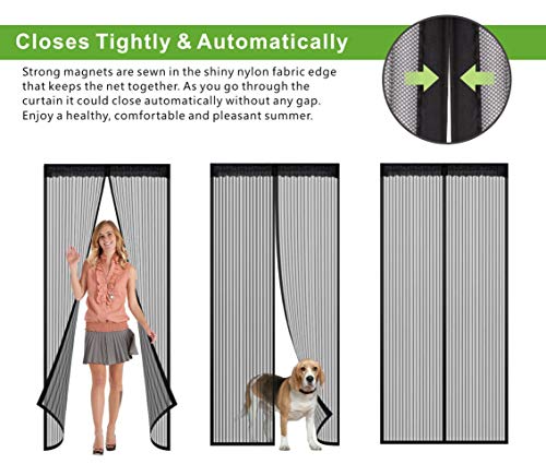 Idefair Puerta magnética para mosquiteras, insectos Mosquito Door Screen Cierre el automática, ideal para la puerta del balcón Sala de estar Bodega Puerta Puerta de patio (120 * 220 cm)