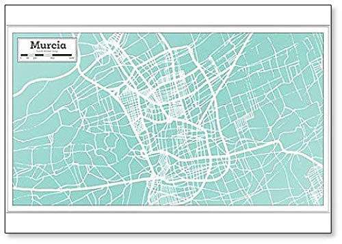 Imán para nevera, diseño de mapa de la ciudad de Murcia