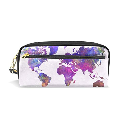 Irinay Mapa Del Mundo Pintura Al Chic Óleo Pu Cuero Estuche Para Bolígrafos Estuche Para Lápices Estuche Para Maquillaje Cosméticos Mochila Escolar De Viaje Suministros De Oficina Escuela Básica Produ