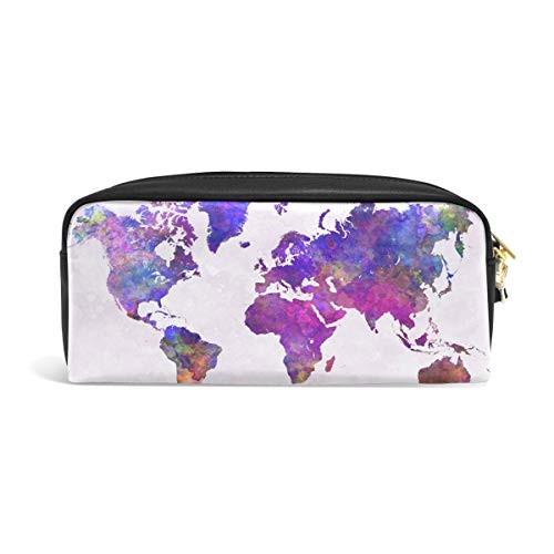 Irinay Mapa Del Mundo Pintura Al Chic Óleo Pu Cuero Estuche Para Bolígrafos Estuche Para Lápices Estuche Para Maquillaje Cosméticos Mochila Escolar De Viaje Suministros De Oficina Escuela Básica Produ