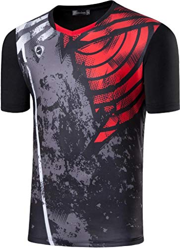 jeansian Hombre Camisetas Deportivas Wicking Quick Dry tee T-Shirt Sport TopsLSL249 Black L