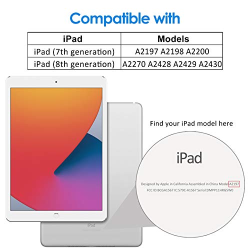 JETech Funda Compatible con iPad 8/7 (10,2 Pulgadas, 2020/2019 Modelo, 8.ª/ 7.ª Generación), Carcasa con Auto-Sueño/Estela, Púrpura Claro