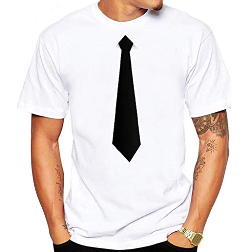 JiaMeng Camiseta de Manga Larga con Estampado Moda Camiseta con Interesante Traje de Corbata Blusa Superior de la Camiseta de Las Camisetas