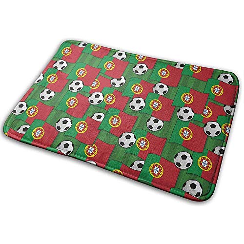 Joe-shop Bandera de Portugal Arte Área de Tiro de fútbol Alfombrilla de Suelo Acento Piso Fiesta Conjunto Exterior Baño Cocina Felpudo