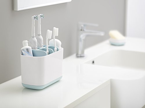 Joseph Joseph EasyStore Soporte para Cepillos de Dientes, Blanco, 17.1x8.6x12.8 cm