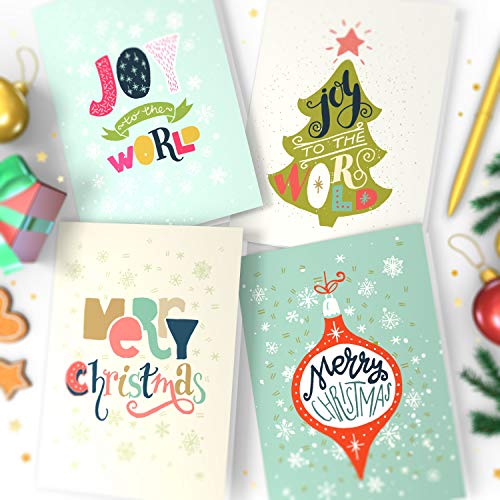 Joy Masters - 16 Tarjetas de Navidad | Caja de Christmas Surtidos con SOBRES | Diseños Clásico - Gran Combo para Hombres y Mujeres - Vol. 1